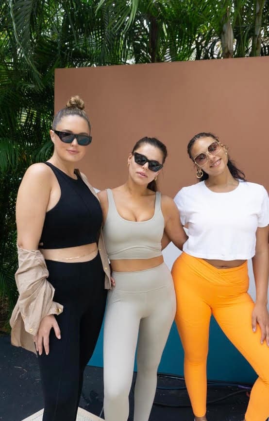 Georgina Burke, Brooks Nader and Marquita Pring in their workout fits.